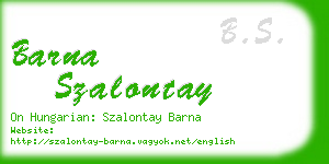 barna szalontay business card